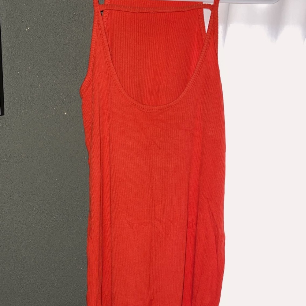 Orange sundress, size small, form fitted cotton fit.